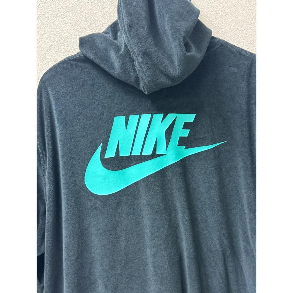 Nike Sportswear Womens Short Sleeve Half Zip Hoodie‎ Daisy Print Black XL